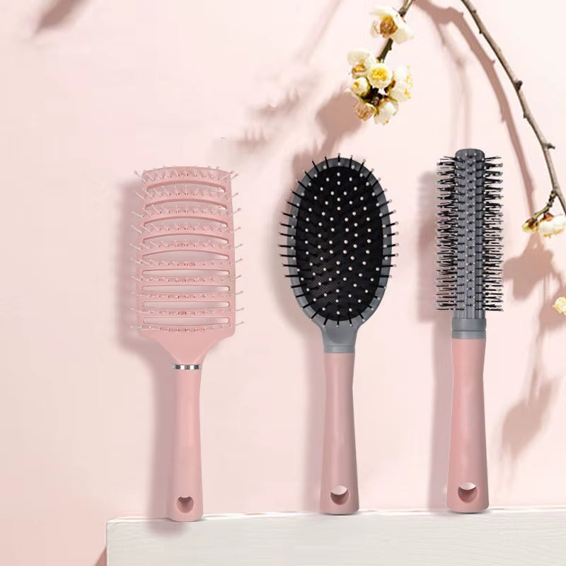 3PCS Hair Brush Styling Set Salon Cushion Scalp Massager Gift Kit Detangling Hair Brushes Set Hair Style Tools Box Package Ionic