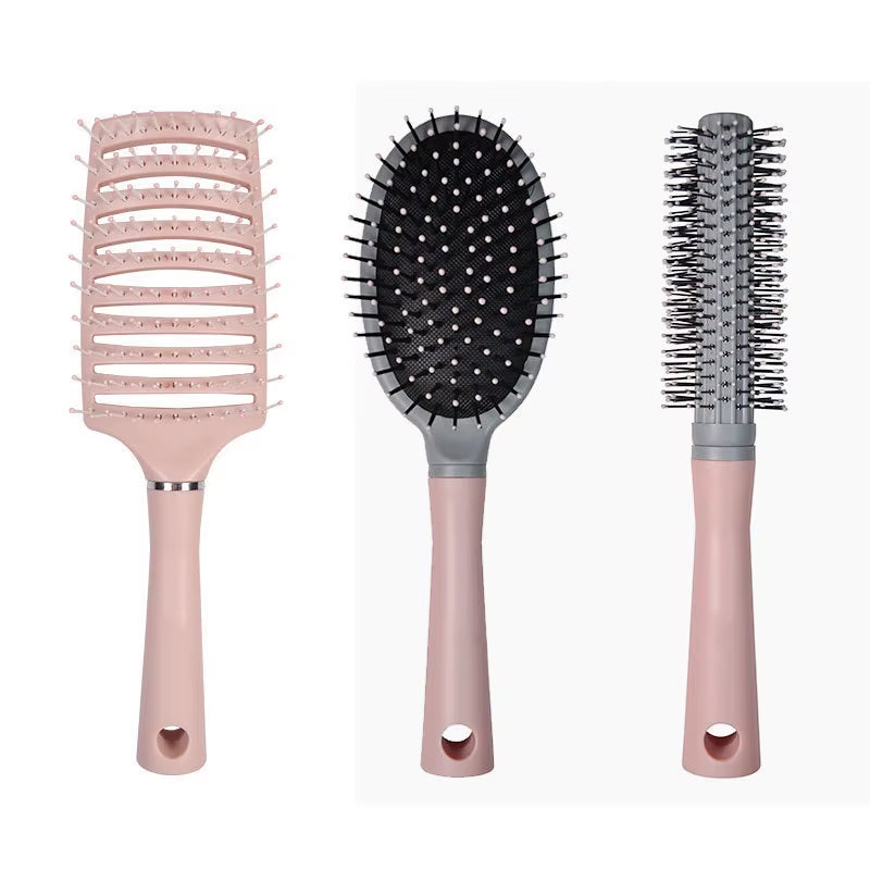 3PCS Hair Brush Styling Set Salon Cushion Scalp Massager Gift Kit Detangling Hair Brushes Set Hair Style Tools Box Package Ionic